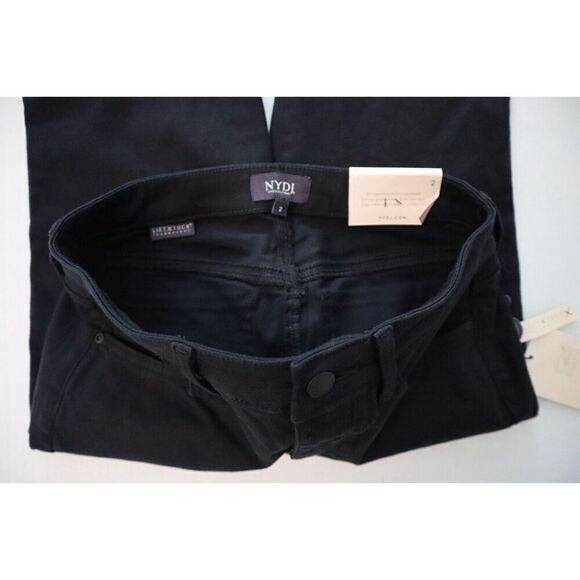 NYDJ MFOZ8678 Women's Sz 2 Black Harper Crop Slim Straight Fit Jeans - Picture 3 of 12